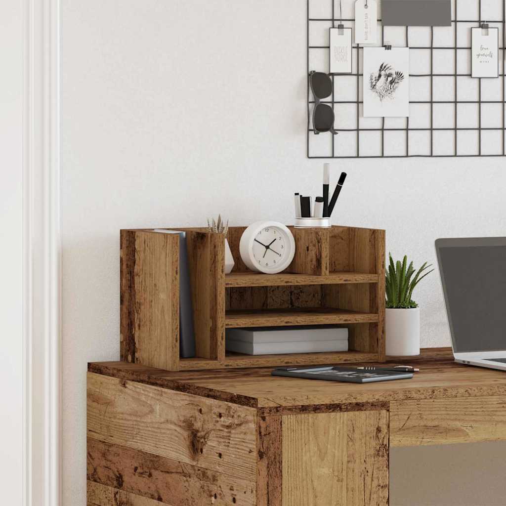 vidaXL Schreibtisch Organizer Altholz 44,5 x 24 x 25 cm Holzwerkstoff