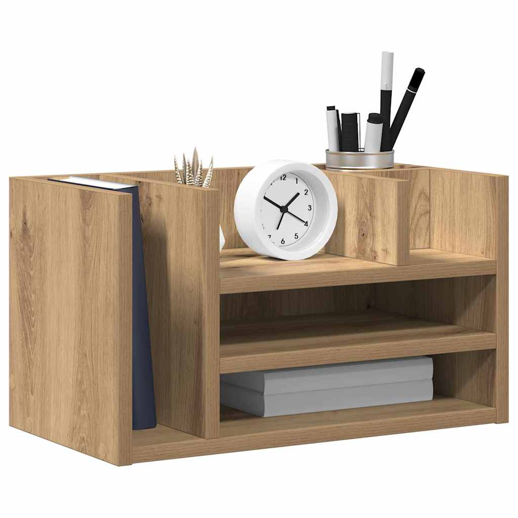 vidaXL Schreibtisch Organizer Schwarz Eichen-Optik 44,5 x 24 x 25 cm