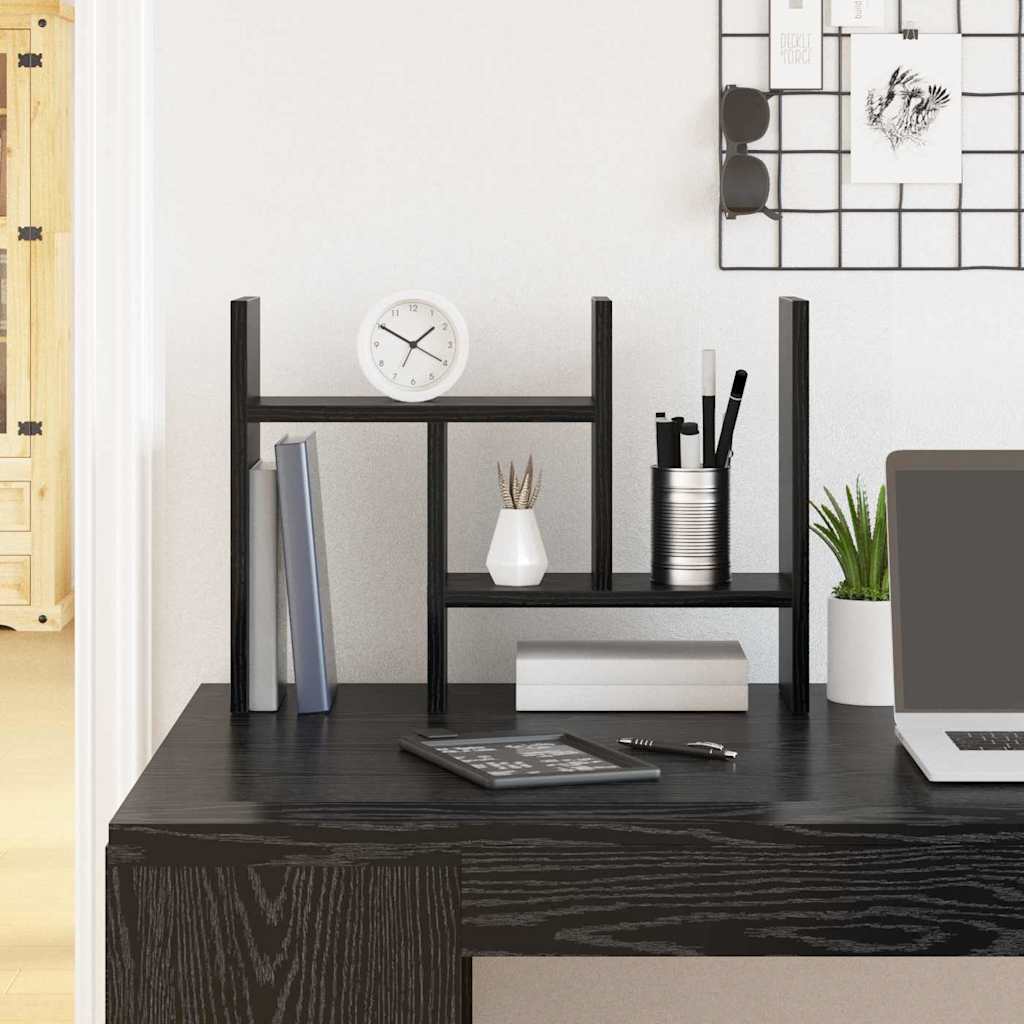 vidaXL Schreibtisch Organizer Schwarz Eichen-Optik Holzwerkstoff