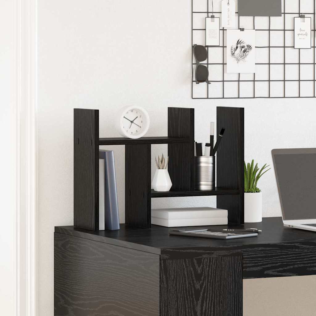 vidaXL Schreibtisch Organizer Schwarz Eichen-Optik Holzwerkstoff