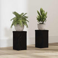vidaXL Pflanzenständer 2 pcs Schwarz Eichen-Optik 10 x 10 x 18 cm
