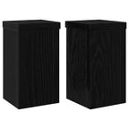 vidaXL Pflanzenständer 2 pcs Schwarz Eichen-Optik 10 x 10 x 18 cm