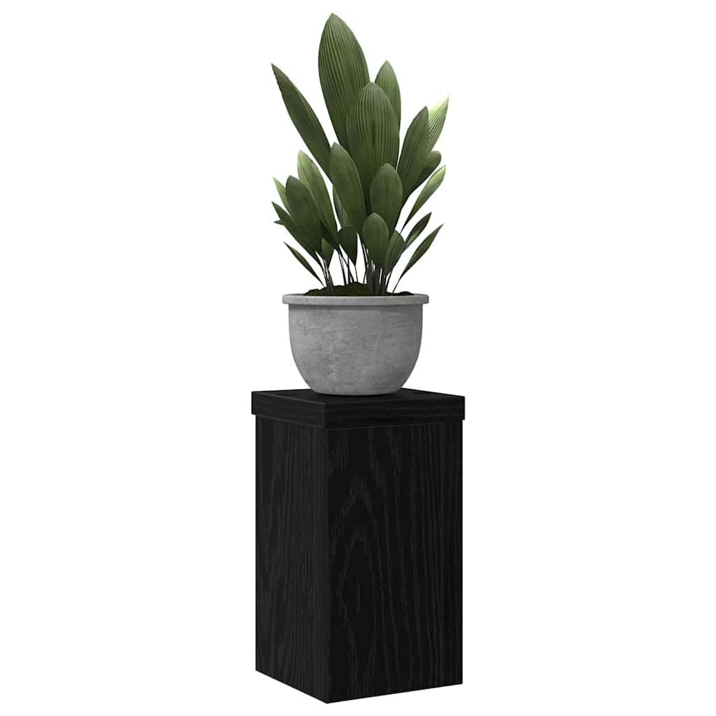 vidaXL Pflanzenständer 2 pcs Schwarz Eichen-Optik 10 x 10 x 18 cm