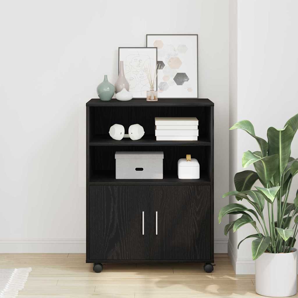 vidaXL Schrank mit Regal Schwarz Eichen-Optik 60 x 48 x 74,5 cm