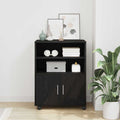 vidaXL Schrank mit Regal Schwarz Eichen-Optik 60 x 48 x 74,5 cm