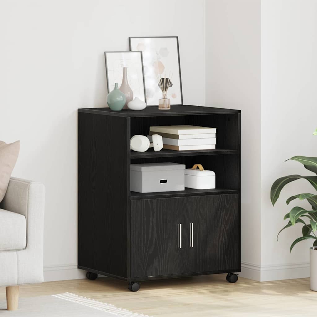 vidaXL Schrank mit Regal Schwarz Eichen-Optik 60 x 48 x 74,5 cm