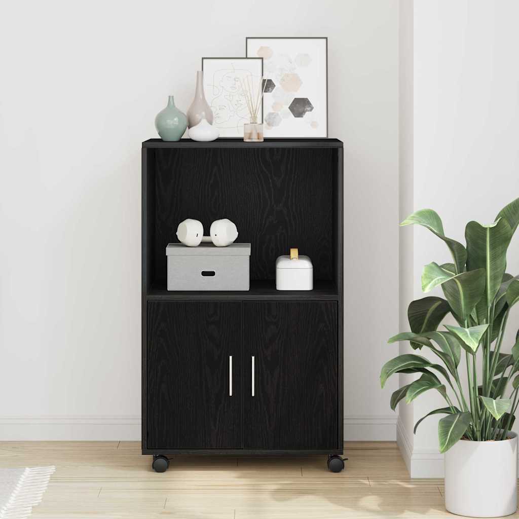 vidaXL Schrank Schwarz Eichen-Optik 55 x 40 x 82 cm
