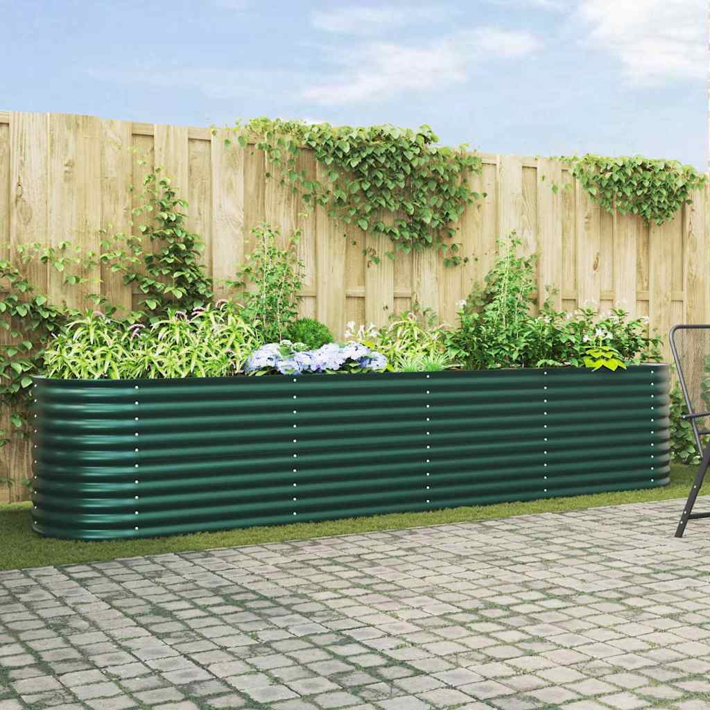 vidaXL Hochbeet Grün 400 x 80 x 81 cm Stahl