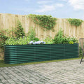 vidaXL Hochbeet Grün 400 x 80 x 81 cm Stahl