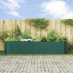 vidaXL Hochbeet Grün 400 x 80 x 81 cm Stahl