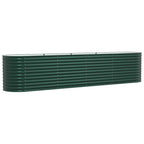 vidaXL Hochbeet Grün 400 x 80 x 81 cm Stahl