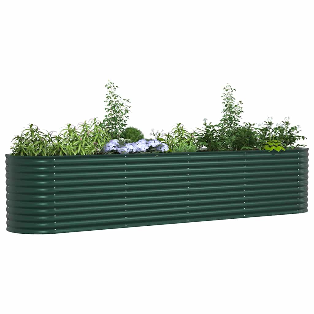 vidaXL Hochbeet Grün 400 x 80 x 81 cm Stahl