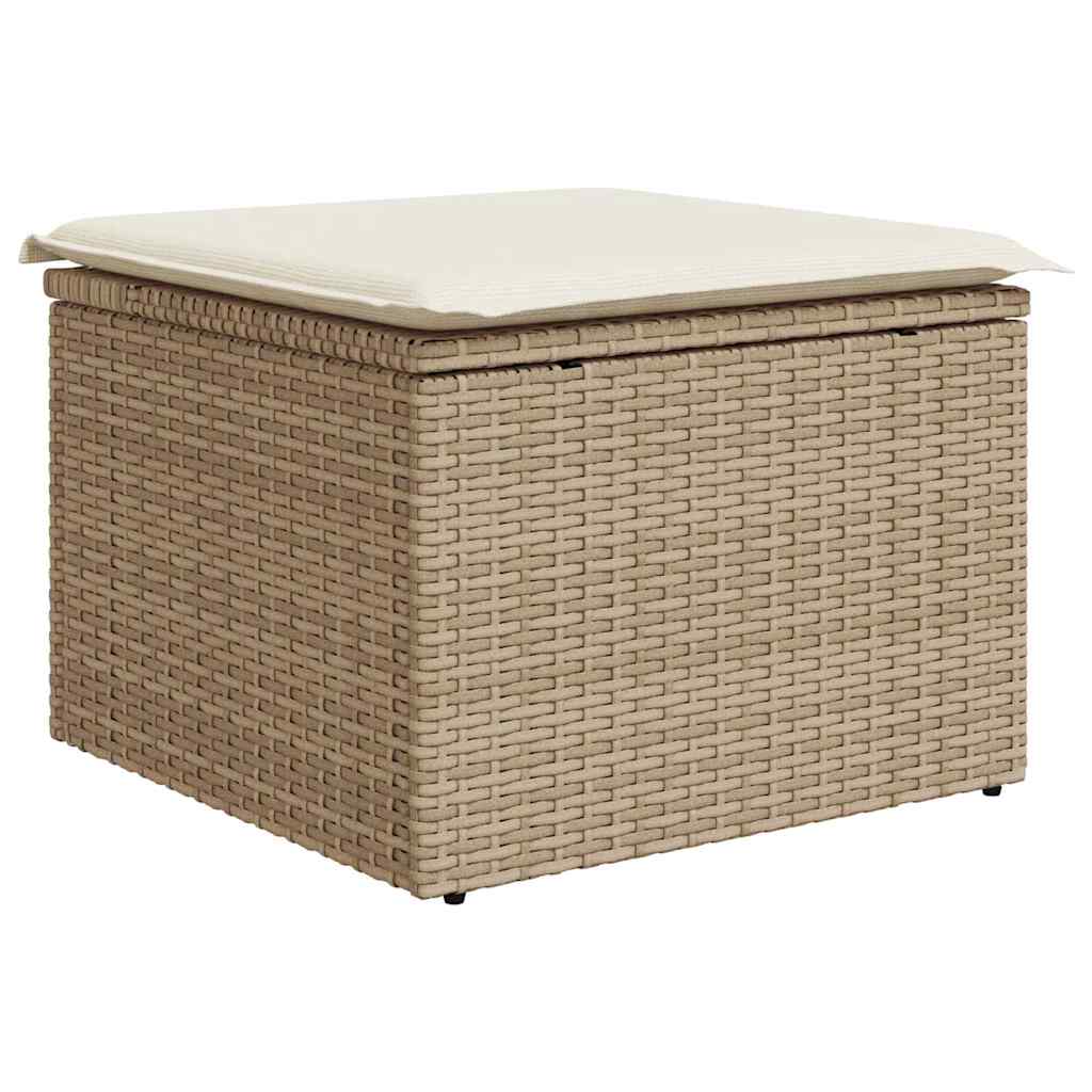 vidaXL Garten-Sofa-Set mit Kissen mit Kissen 4 pcs Beige Poly-Rattan