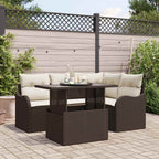 vidaXL Outdoortisch-Set mit Kissen 5 pcs Schwarz Poly Rattan