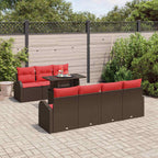 vidaXL Gartensofa-set mit Speicher 8 pcs Braun Poly Rattan
