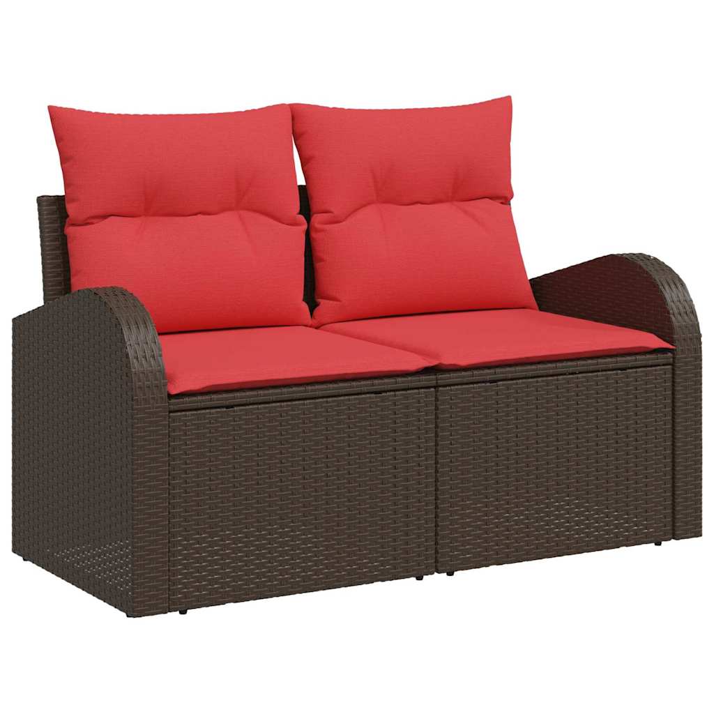 vidaXL Gartensofa-set mit Speicher 8 pcs Braun Poly Rattan