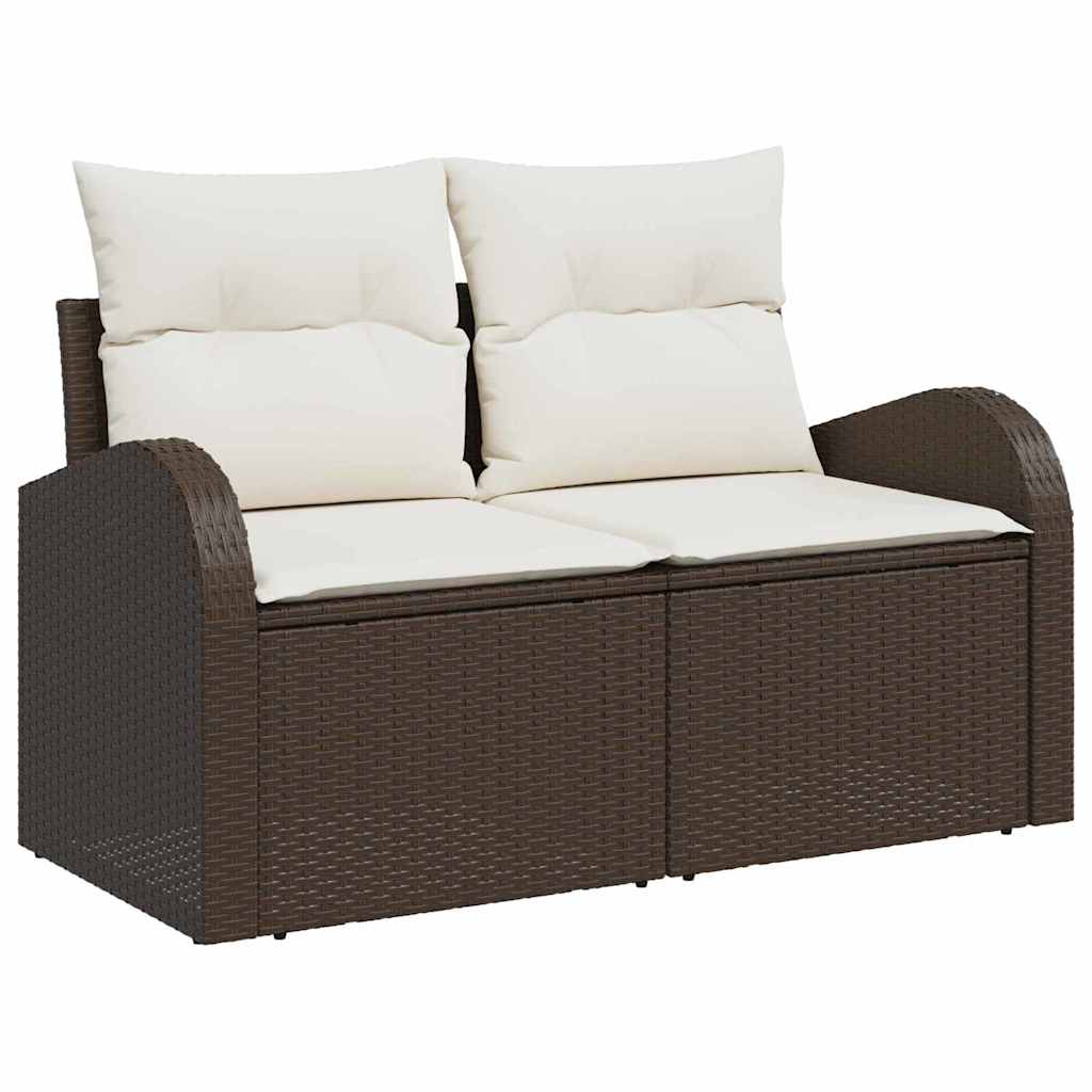vidaXL Garten-Sofa-Set mit Kissen 8 pcs Braun und Creme
