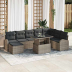 vidaXL Garten-Sofa-Set mit Kissen 9 pcs Grau