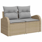 vidaXL Gartensofa-set mit Kissen 11 pcs Beige und Hellgrau Poly-Rattan