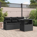 vidaXL Gartensofa-set mit Speicher 5 pcs Schwarz Poly-Rattan