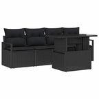 vidaXL Gartensofa-set mit Speicher 5 pcs Schwarz Poly-Rattan