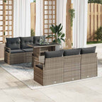 vidaXL Gartensofa-set mit Speicher mit Kissen 7 pcs Grau Poly-Rattan