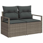 vidaXL Gartensofa-set mit Speicher mit Kissen 7 pcs Grau Poly-Rattan