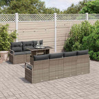 vidaXL Gartensofa-set mit Speicher mit Kissen 8 pcs Grau Poly-Rattan