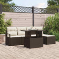 vidaXL Garten-Sofa-Set mit Kissen 6 pcs Braun und Creme