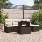 vidaXL Garten-Sofa-Set mit Kissen 6 pcs Braun und Creme
