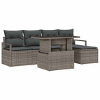 vidaXL Garten-Sofa-Set mit Kissen 6 pcs Grau