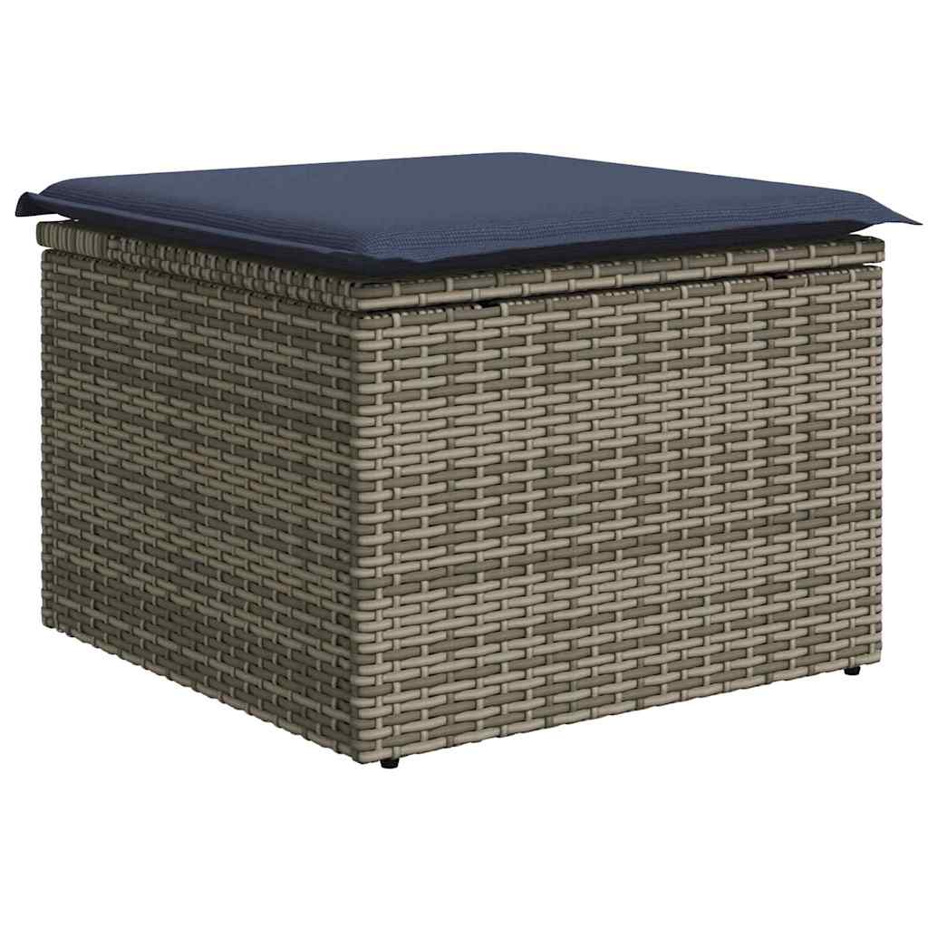 vidaXL Gartensofa-set 8 pcs Grau und Marineblau Poly-Rattan