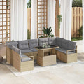 vidaXL Garten-Sofa-Set 10 pcs Beige und Hellgrau Poly-Rattan