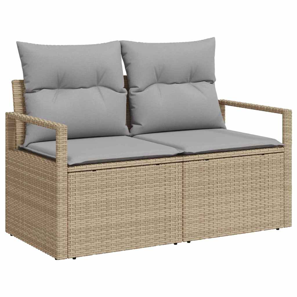 vidaXL Garten-Sofa-Set 10 pcs Beige und Hellgrau Poly-Rattan
