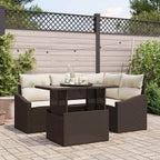 vidaXL Gartensofa-set mit Kissen 5 pcs Schwarz und Creme Poly-Rattan