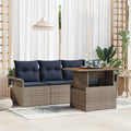 vidaXL Garten-Sofa-Set mit Kissen 5 pcs Grau und Marineblau