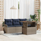 vidaXL Garten-Sofa-Set mit Kissen 5 pcs Grau und Marineblau