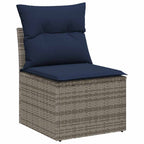 vidaXL Garten-Sofa-Set mit Kissen 5 pcs Grau und Marineblau