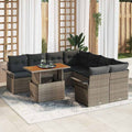 vidaXL Garten-Sofa-Set mit Kissen Grau