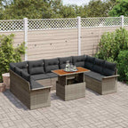 vidaXL Garten-Sofa-Set mit Kissen 10 pcs Grau