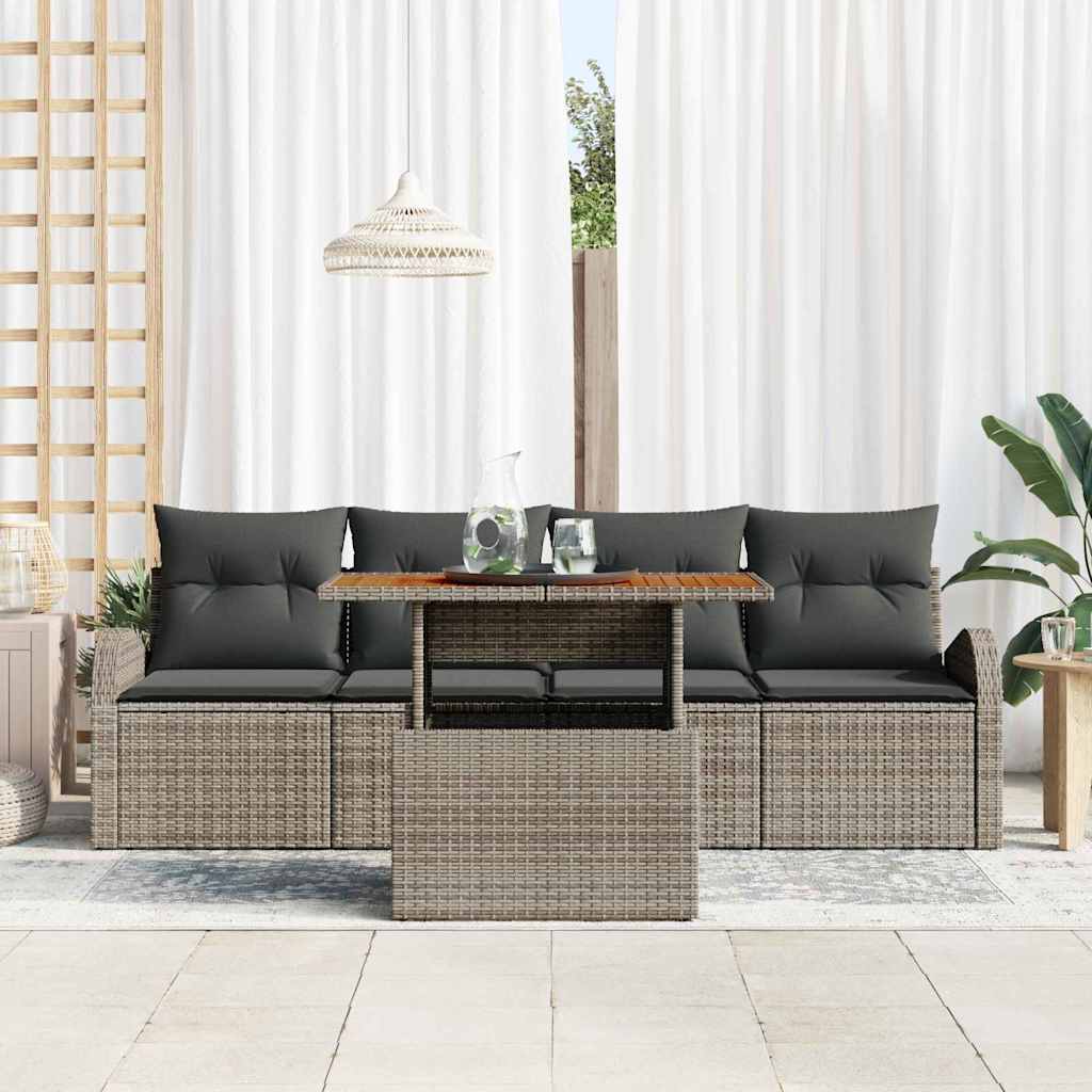 vidaXL Garten-Sofa-Set 5 pcs Grau