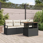 vidaXL Garten-Sofa-Set mit Kissen 5 pcs Schwarz und Creme
