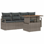 vidaXL Garten-Sofa-Set mit Kissen 5 pcs Grau