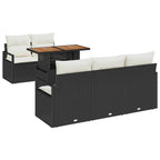 vidaXL Garten-Sofa-Set mit Kissen 6 pcs Schwarz und Creme