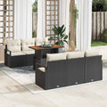vidaXL Garten-Sofa-Set mit Kissen 7 pcs Schwarz und Creme