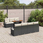 vidaXL Garten-Sofa-Set mit Kissen mit Kissen 8 pcs Schwarz und Creme