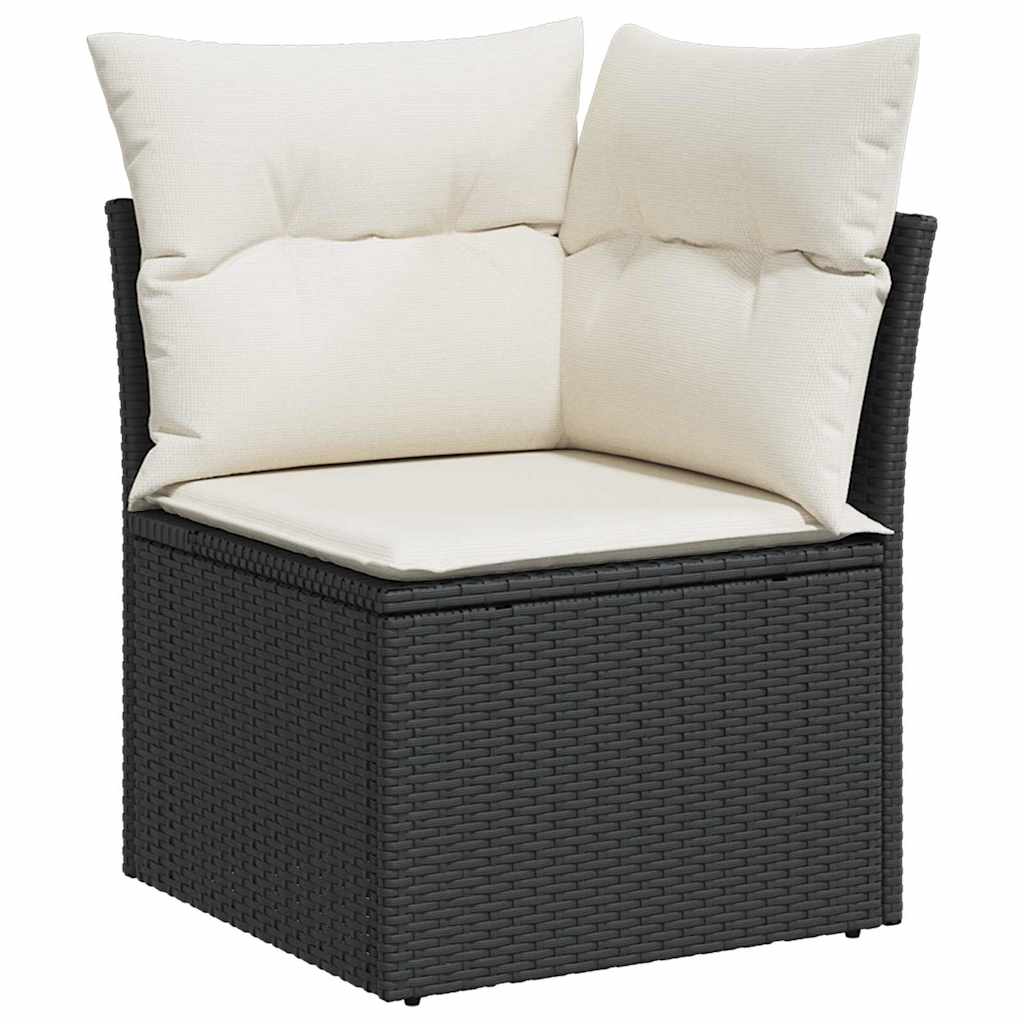 vidaXL Garten Essgruppe mit Kissen 9 pcs Schwarz und Creme