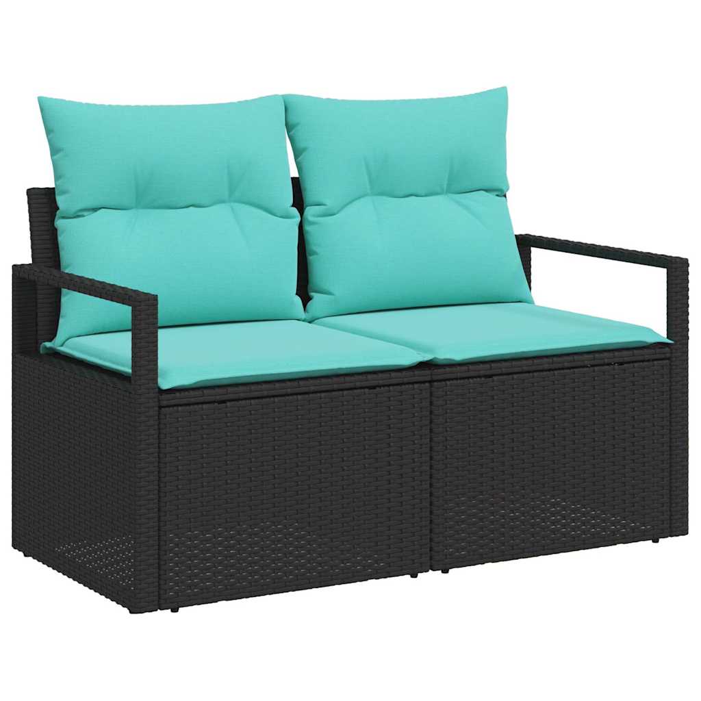 vidaXL Garten Essgruppe mit Kissen 6 pcs Schwarz und Teal