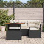 vidaXL Garten Essgruppe mit Kissen 5 pcs Schwarz und Creme
