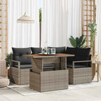 vidaXL Garten Essgruppe mit Kissen 5 pcs Schwarz und Creme